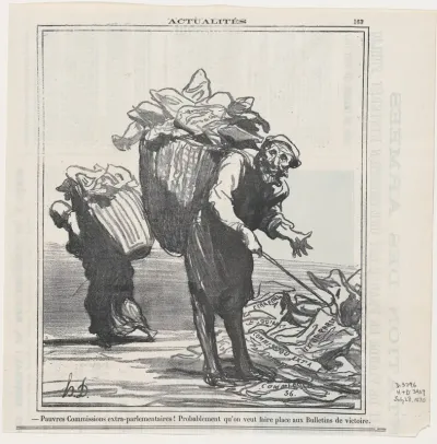 Poor extra parliamentary commission! They probably just wanted to make room for some victory bulletins, from 'News of the day,' published in Le Charivari, July 28, 1870