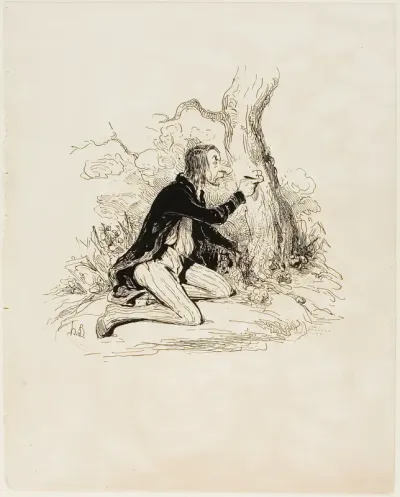 Poor young man! Just one more letter and his moral situation would become perfectly clear, plate 1 from Sentimens Et Passionsa
