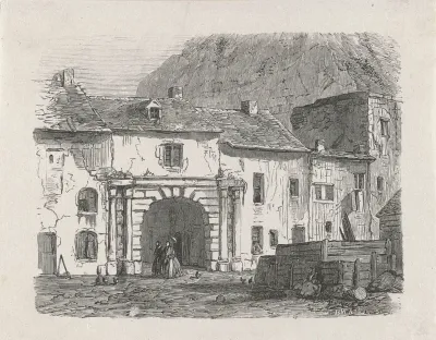 Poort in de voorstad Claussen van de stad Luxemburg
