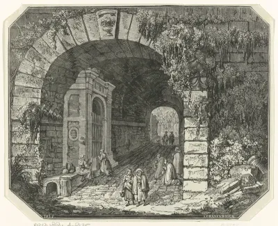 Poort met een heilige plaats in Italië