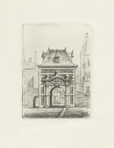Poort op het Binnenhof te Den Haag