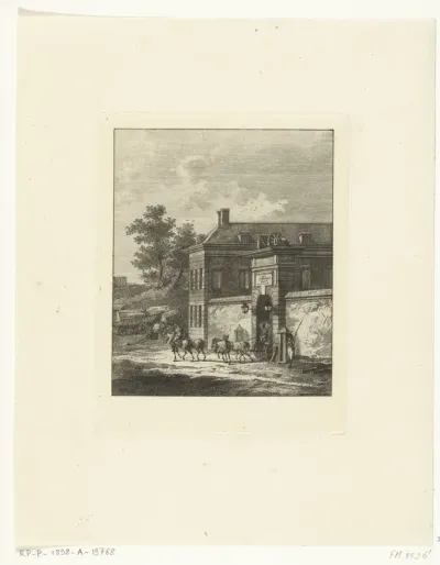 Poort van een fort met koets
