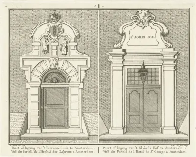 Poort van het Leprozenhuis en van het St. Jorishof te Amsterdam
