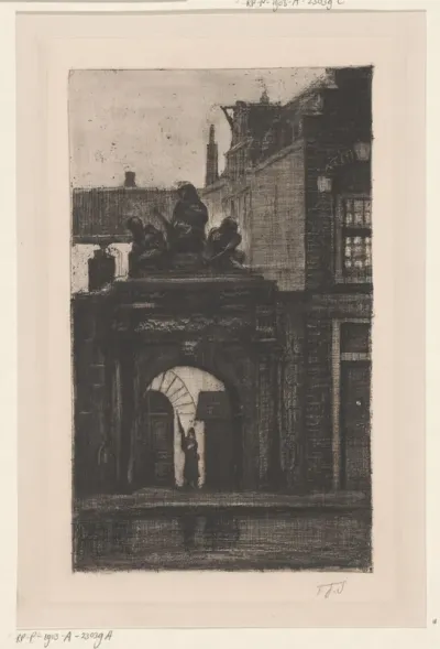 Poort van het Tucht- of Rasphuis te Amsterdam