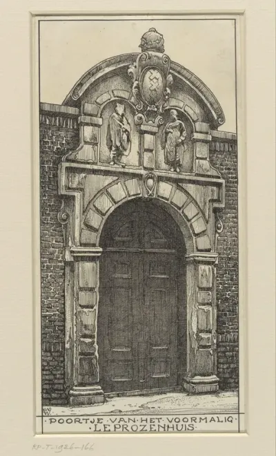 Poortje van het Leprozenhuis in de Lazarussteeg te Amsterdam