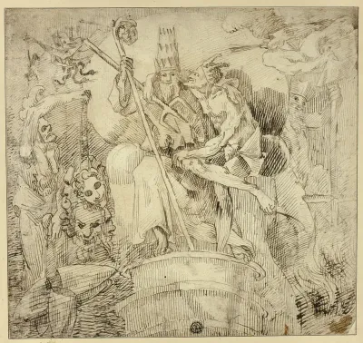 Pope Embraced by Devil