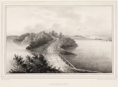 Porrassalmi Strait, illustration for Finland Depicted in Drawings, booklets XX and XXI