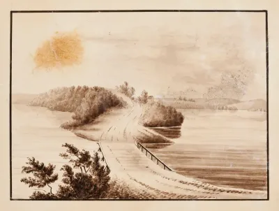 Porrassalmi Strait, original drawing for Finland Depicted in Drawings
