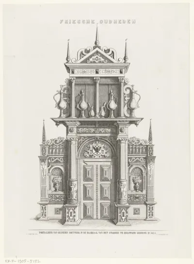 Portaaldeur van de raadzaal van het stadhuis te Bolsward