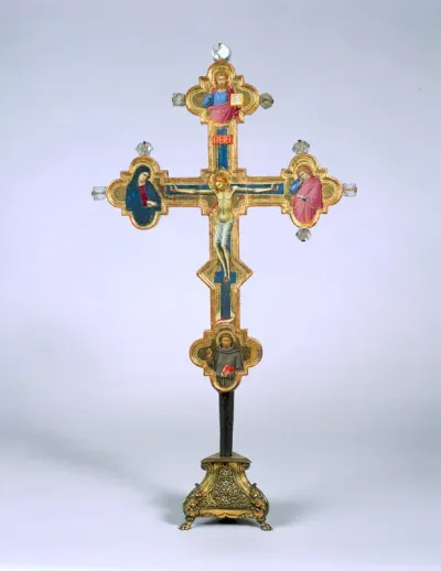 Portable Cross; obverse: Crucified Christ with Virgin, Saints John the Evangelist and Francis; reverse: Crucified Christ with Saints Michael, Paul, Peter, and Louis of Toulouse