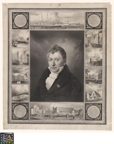 Portait of Mayor Jozef Van Crombrugghe and his achievements