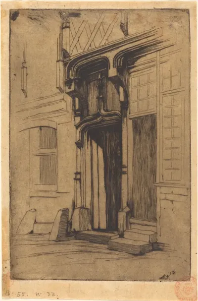 Porte d'un ancien couvent, Rue Mirabeau, à Bourges (Doorway of an Ancient Convent, in the Rue Mirabeau, Bourges)