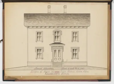 Portfolio containing Six Designs for the George Henry Lyon House, Cambridge, Massachusetts
