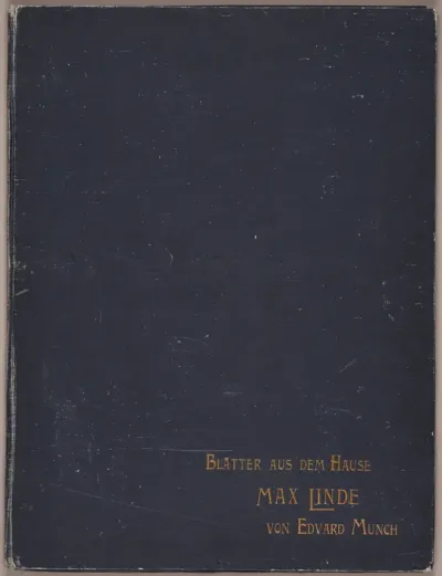 Portfolio cover and colophon page, from Max Linde's House