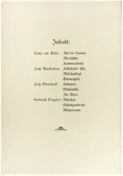 Portfolio, title page and colophon for Vom Weyerberg