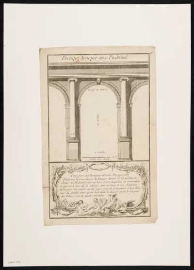 Portique ionique avec piedestal