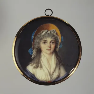 Portrait d'une jeune femme au chapeau jaune
