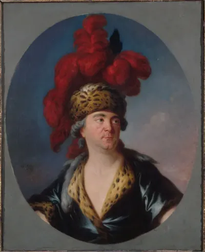 Portrait de Henri-Louis Lekain (1728-1778), dans le rôle de Gengis-Khan de "l'Orphelin de la Chine", tragédie de Voltaire