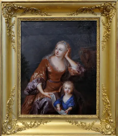 Portrait de Jeanne Cotelle, épouse de l'artiste, avec son enfant