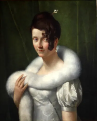 Portrait de jeune femme au boa