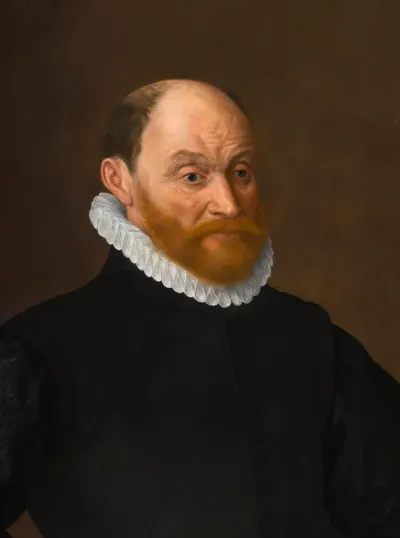 Portrait of a bearded gentleman, bust-length, wearing black and a ruff