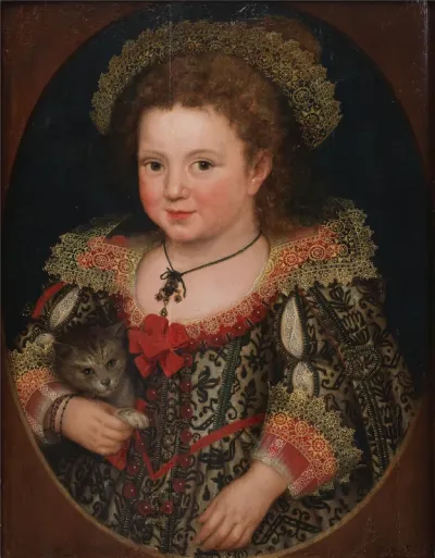 Portrait of a girl, holding a cat