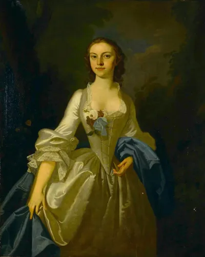 Portrait of a lady in a white gown