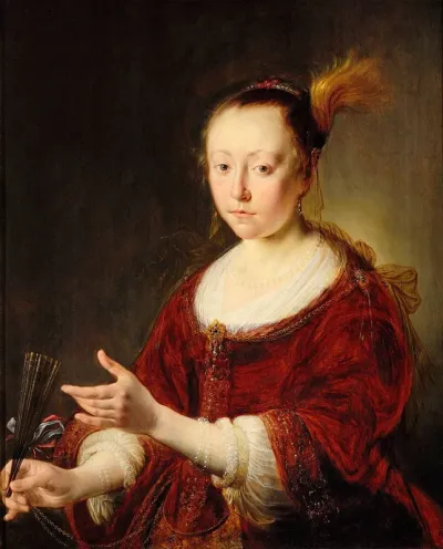 Portrait of a lady with a fan.