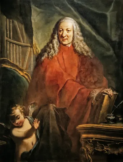Portrait of a magistrate with a cherub