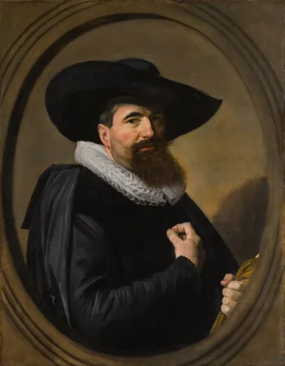Portrait of a man with hat and ruff collar