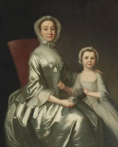 Portrait of a woman and child