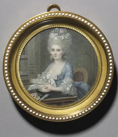 Portrait of a Woman in a Blue Dress