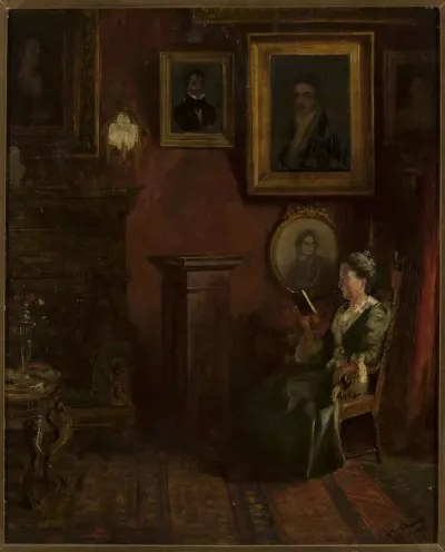 Portrait of a woman in an armchair