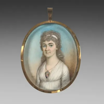 Portrait of a Woman Wearing a Miniature
