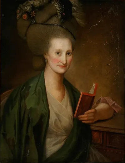 Portrait of a woman with a book.