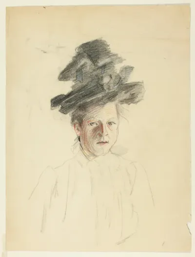 Portrait of a Woman with Black Hat