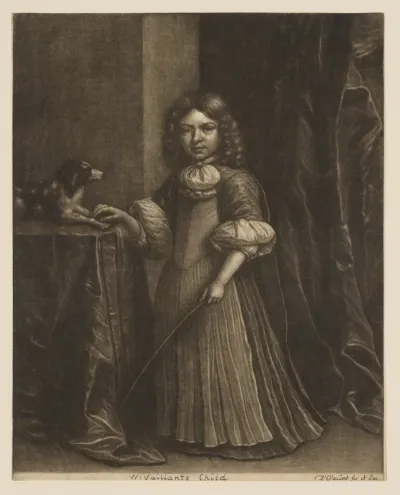 Portrait of a Young Boy with a Dog