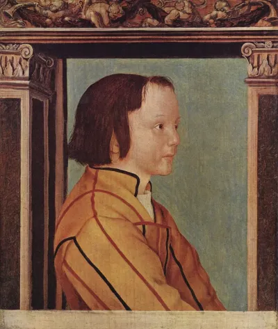 Portrait of a young boy with brown hair