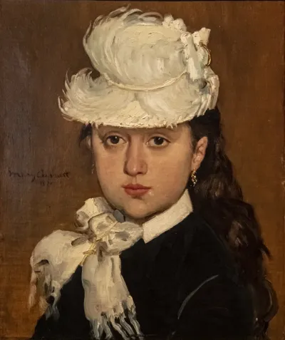 Portrait of a Young Girl in a White Hat