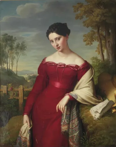 Portrait of a Young Lady in a Red Dress