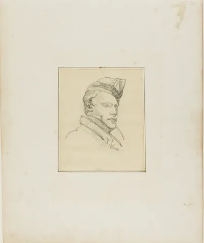 Portrait of a Young Man Wearing a Military Cap