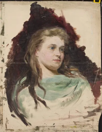 Portrait of a young woman, sketch