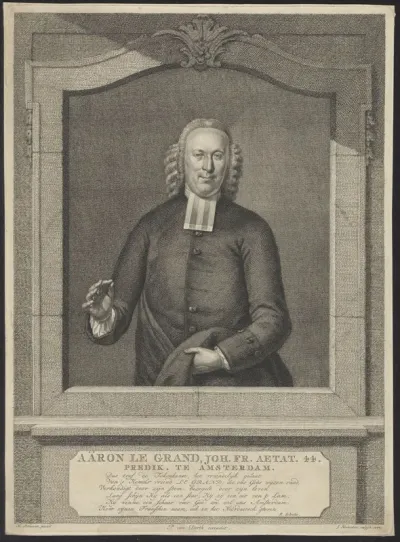 Portrait of Aaron le Grand, minister in Amsterdam