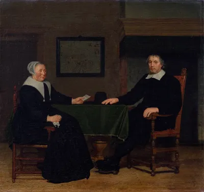Portrait of Adriaen Corver and his wife Rijckje Theulingh.