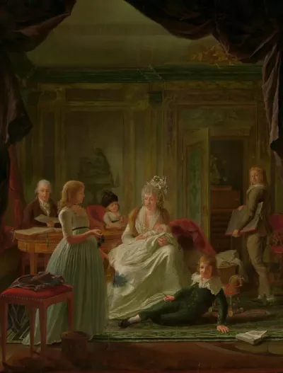 Portrait of Aernout van Beeftingh, his Wife Jacoba Maria Boon and their Children