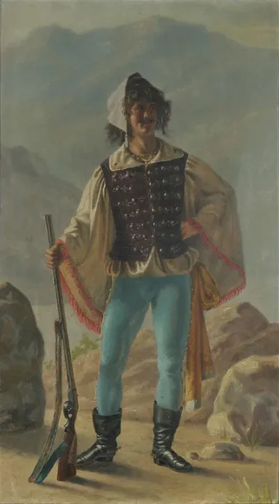 Portrait of an Alpine soldier.