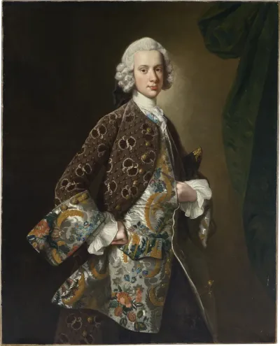Portrait of an elegant man with a three-cornered hat under his left arm