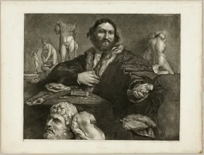 Portrait of Andrea Odoni, from Cabinet Reynst (Variarum imaginum a celeberrimis artificibus pictarum Caelaturae; Engravings of various images painted by famous artists)