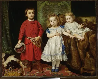 Portrait of artist's children: Tadeusz, Helena and Beata