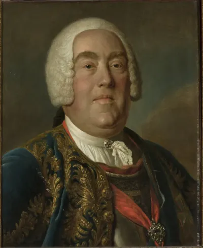 Portrait of Augustus III of Poland in blue coat and cuirass.